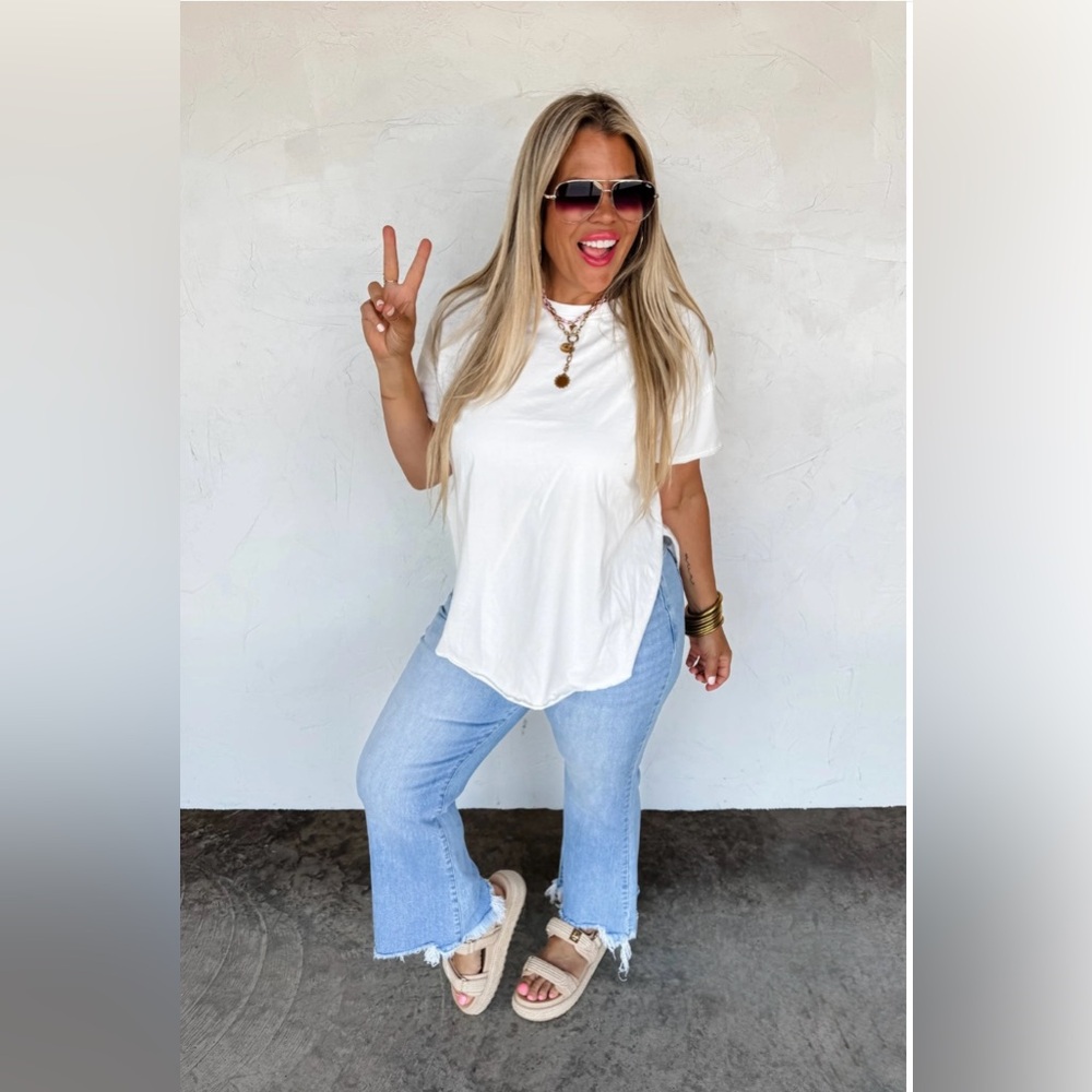 Cotton White Boyfriend T-Shirt